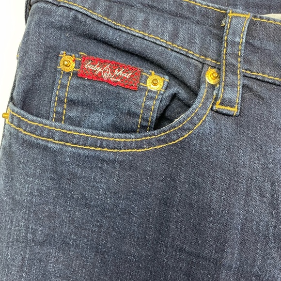 Baby Phat Jeans Dark Wash Low Rise Cat Logo Embroidery Skinny Y2K - Picture 4 of 15